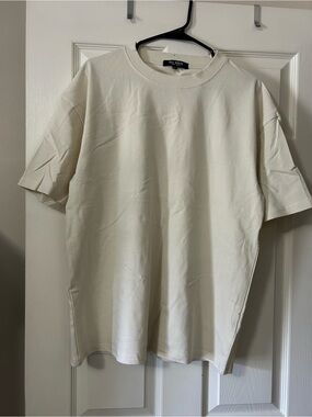 Blu Rock Men’s Crew Neck T-Shirt in Off-White